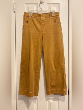 SPANXsupersmooth™ Stretch Twill Cropped Wide Leg Pant Mustard Yellow Size Large